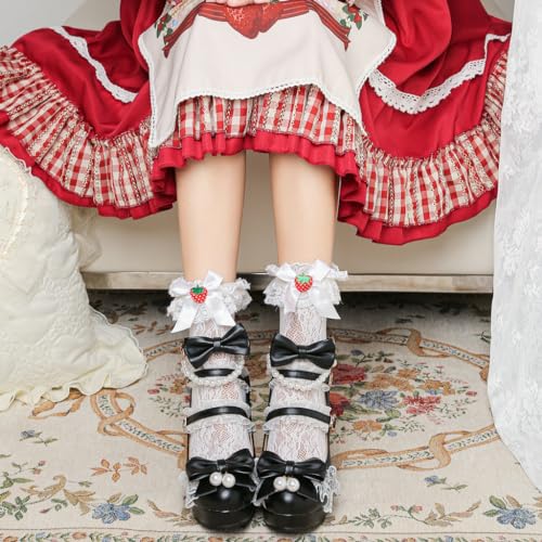 DINTAHA Platform Mary Jane Heels Chunky Cute Gothic Lolita Dress Shoes Bow Platform Heels4