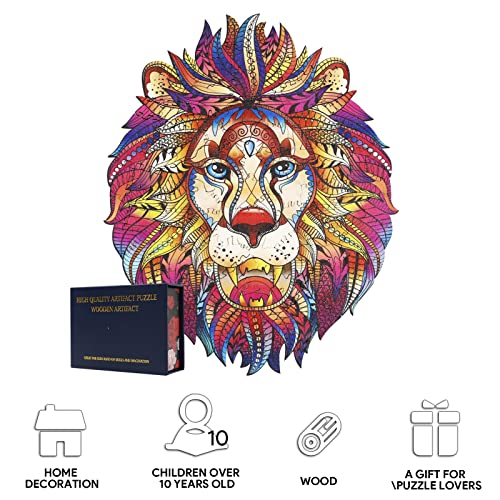 Wooden Jigsaw Puzzles,109 Pieces Funny Animal Shaped Puzzles With Unique Shape And Beautiful Box For Adults Or Kids Puzzle Gift (7.1 X 8.1 Inch) #TOP2