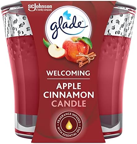 Glade Candle Jar, Air Freshener, Apple Cinnamon, 3.4 Oz
