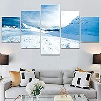 SIGNWIN 5 Panel Canvas Wall Art Modern Art Expressive Hot Air Balloon Minimalist Multicolor Photography Transportation for Home Decorations Ready to Hang - 60