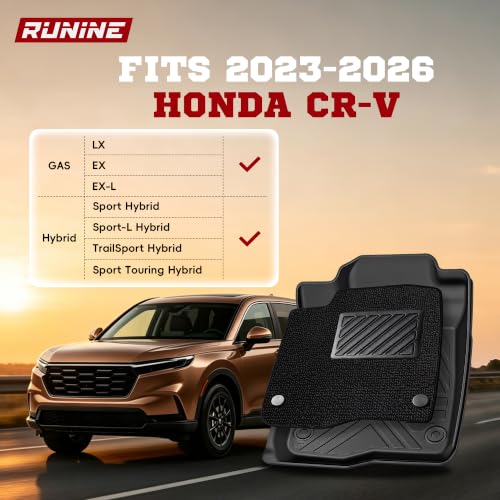 Image of Floor Mats Cargo Mat for Honda CRV 2023 2024 2025 2026 Car Mat Accessories(Include Hybrid), 2-in-1 All Weather TPE Floor Liners with Removable Carpet Layer, Custom Fit Waterproof Anti-Slip Car Mats
