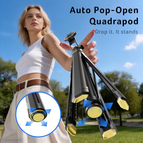 Image of Acer Gadget Magnetic Tripod for iPhone - 70.8 inch Magnetic Phone Tripod with Auto Open Magnetic Phone Mount Bluetooth Remote Adjustable Height for Vlogging YouTube TikTok Video Recording