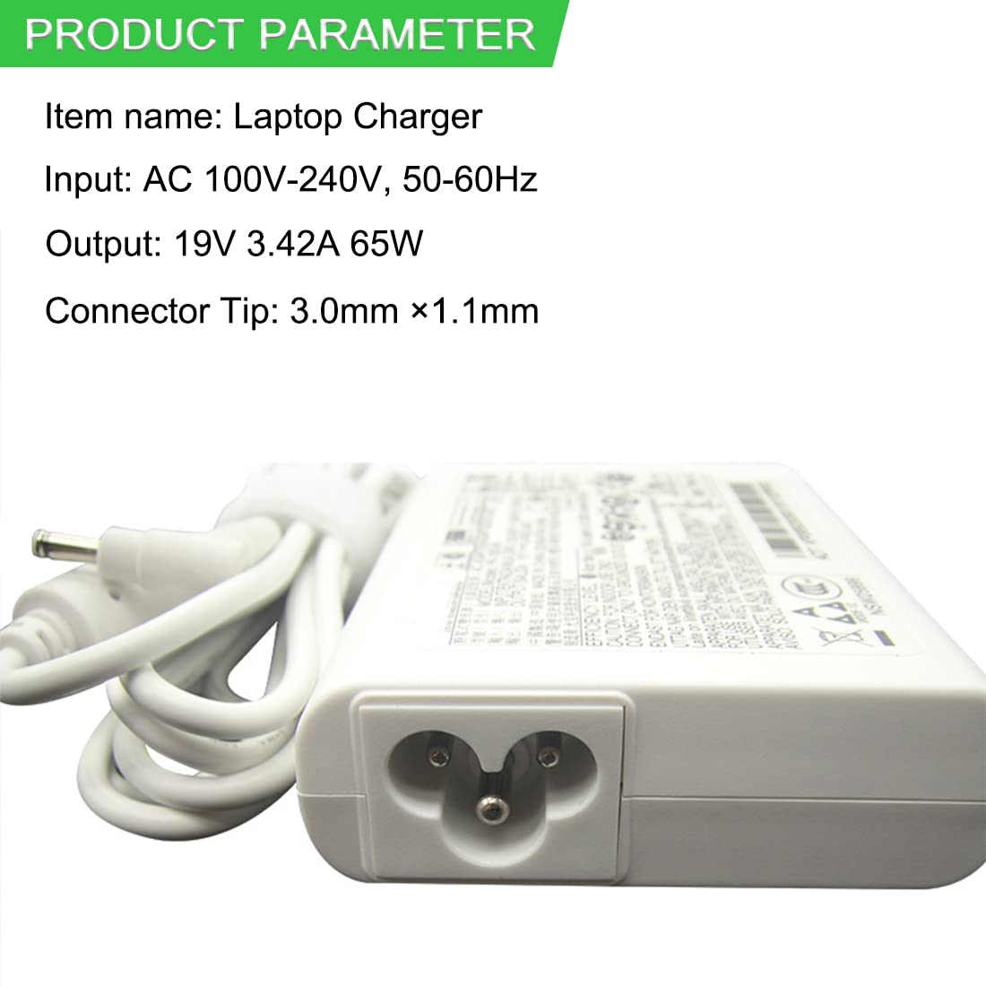 XITAIAN 19V 3.42A 65W PA-1650-80 Chargeur Adaptateur Remplacement pour Acer Aspire S3-391 S5-391 S7-391 S7-391-6822 Ultrabook Iconia W700 W710 Series (3.0 * 1.1mm)