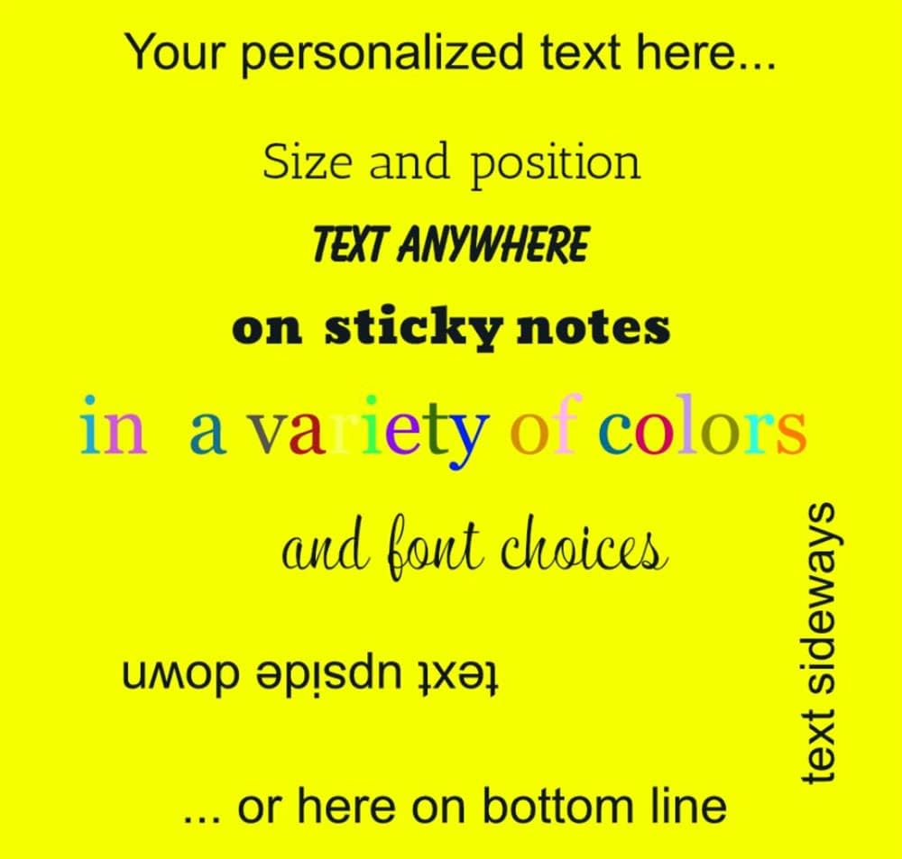 Stationery Creations Custom Personalized Sticky Notes (Yellow, 3x3 inches, 150 Sheets)