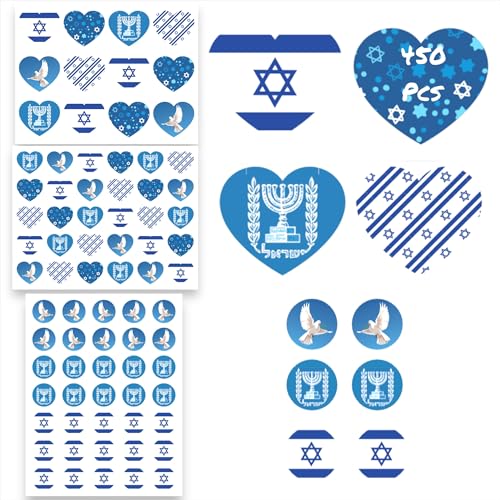900PCS Israel Flag Stickers for Yom Ha'atzmaut, Classrooms & Crafts
