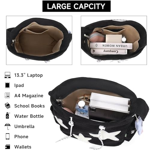 Cute Messenger Bag, Aesthetic Kawaii Canvas Crossbody Bag, Star Shoulder Bag Purse for Women Girls2