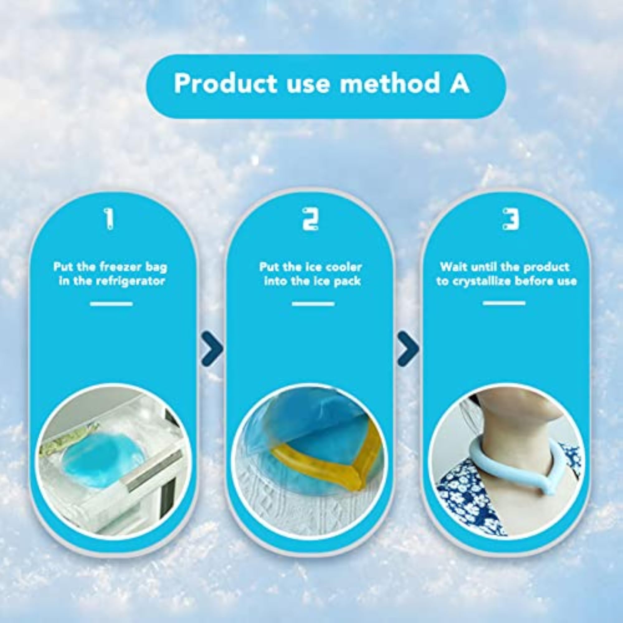 Wearable PCM Easy Operation Long Lasting Cooling Neck Wrap - Blue