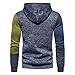 Maiyifu-GJ Men Casual Colorblock Pullover Hoodies Long Sleeve Patchwork Drawstring Hoodie Casual Slim Fit Hooded Sweatshirt (Dark Blue,XX-Large)