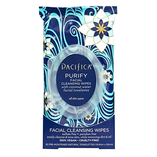 Pacifica Purify Cleansing Wipes, Coconut Water, 240Count