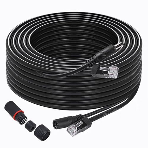 POE ethernet Cable 100 ft+Power Siamese Gigabit Camera Wire,POE Cable Indoor Outdoor Internet LAN 100 ft ethernet Cable(30 Meter) for CCTV NVR Security Camera System Black 1 PCS