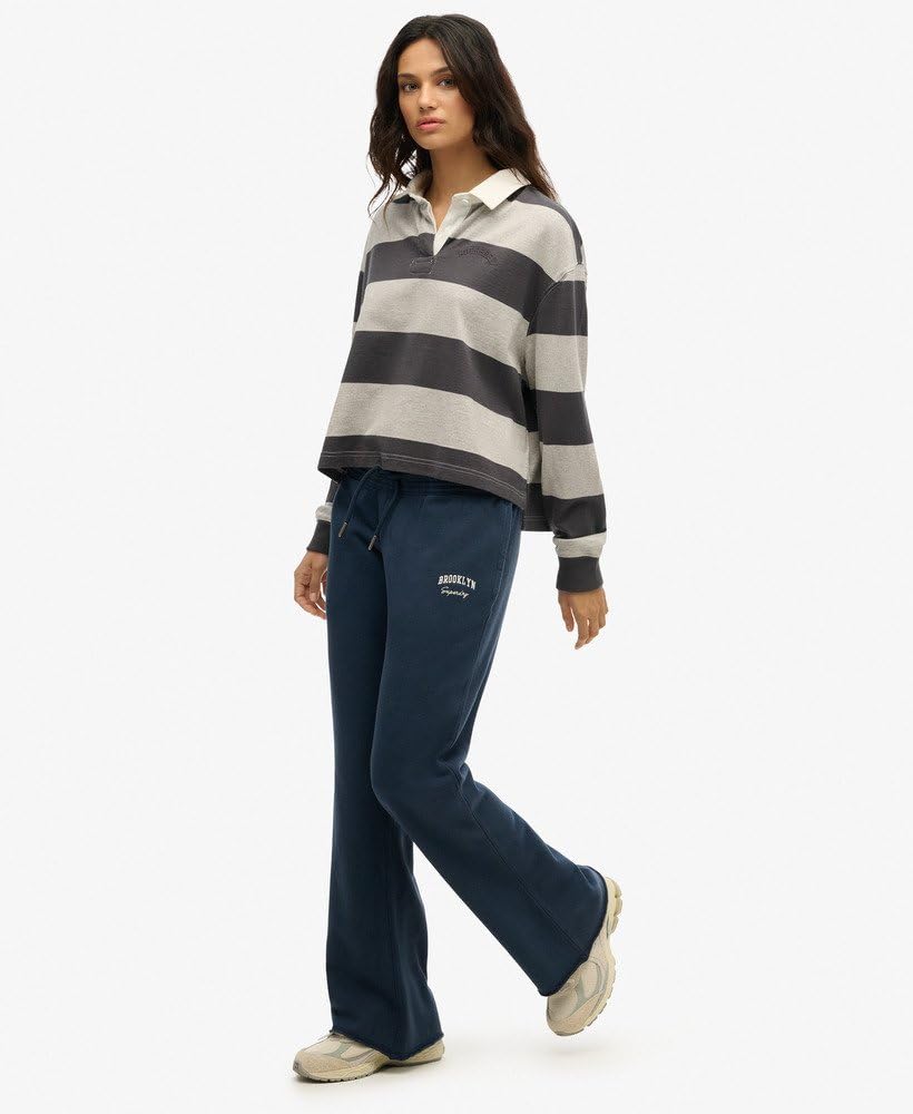 Superdry Damskie spodnie do biegania Athletic Essentials Flare z głębokim ściągaczem