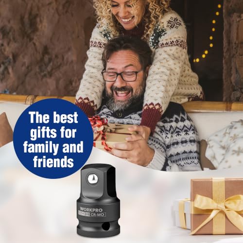 Image of WORKPRO CR-MO 1 /2F to 3 /4M Impact Socket Adapter, Square Drive Reducer | CR-MO Steel, Ball-Detent Retention and Phosphate Finish; 1 /2F-to-3 /4M Conversion for Impact Wrenches, Ratchets and Sockets