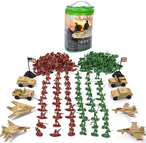 Rabusion 210pcs/set Military Plastic Toy Children Boys Soldiers Army Men Tanks Aircraft Figures Toys Model Action Figure