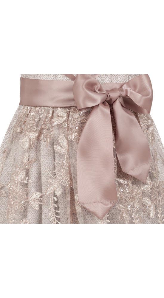 Nübler Dirndl Mädchen - 3 teiliges Set Dirndl Kleid mit Trachtenbluse und Schürze traditionell - Moderne bayrische Tracht, Stella Rosa