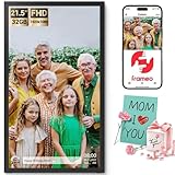 AILRINNI Cadre Photo Numérique Connecté WiFi 21.5 Pouces FHD IPS Écran  Cadre Numerique Photo Grand Format, 32Go Mémoire, Partagez des Photos/Vidéos via Frameo App, Rotation Automatique, Digital Frame