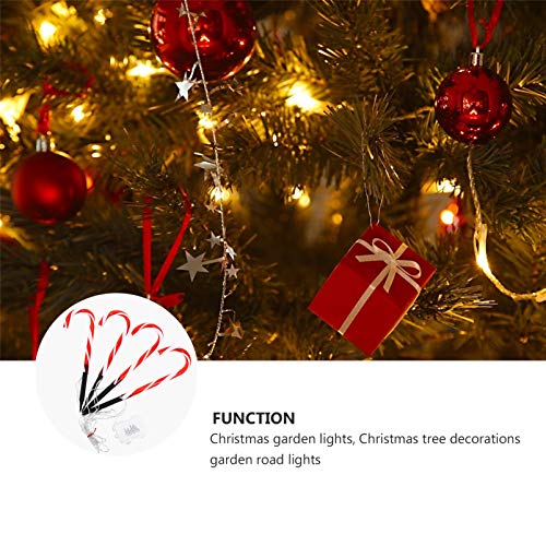 Mobestech 4 Pcs Natal Candy Cane Pathway Lights Operado por Bateria Candy Cane Jardim Luzes Ao Ar Li