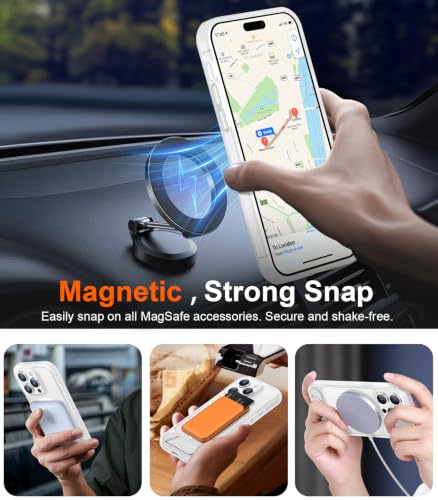 Image of Magnetic Compatible with iPhone 15 Pro Case, [Built-in Invisible Kickstand][Compatible with MagSafe][Military Grade Shockproof] Slim Translucent Matte Phone Case for iPhone 15 Pro 6.1 inch