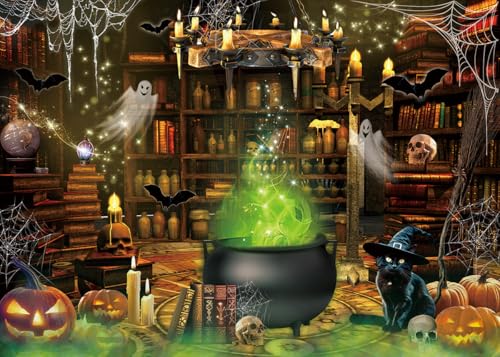 Toile de fond magique pour Halloween grand format 300x240cm avec fantôme