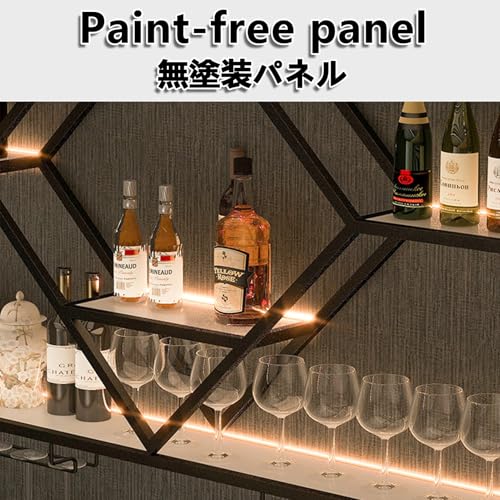 Étagère à vin murale moderne LED support verre bar flottant - 7