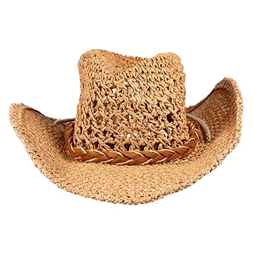 BESPORTBLE Boy Girl Straw Beach Hat Wide Brim for Sun Outdoor Hat for Boy Girl for Beach Park Pool and Vacation Activities Light Yellow