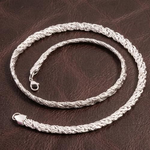 Image of THE MEN THING Chain for Men, Luxury Pure Titanium Steel Chain | Silver Stainless Steel Chain | Necklace Jewellery for Men & Boys