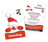 Moderne Einladungen zu Weihnachten Weihnachtsfeier Party Fete Fest - Text ändern - lustig witzig, Menge 60, 17 x 12 cm