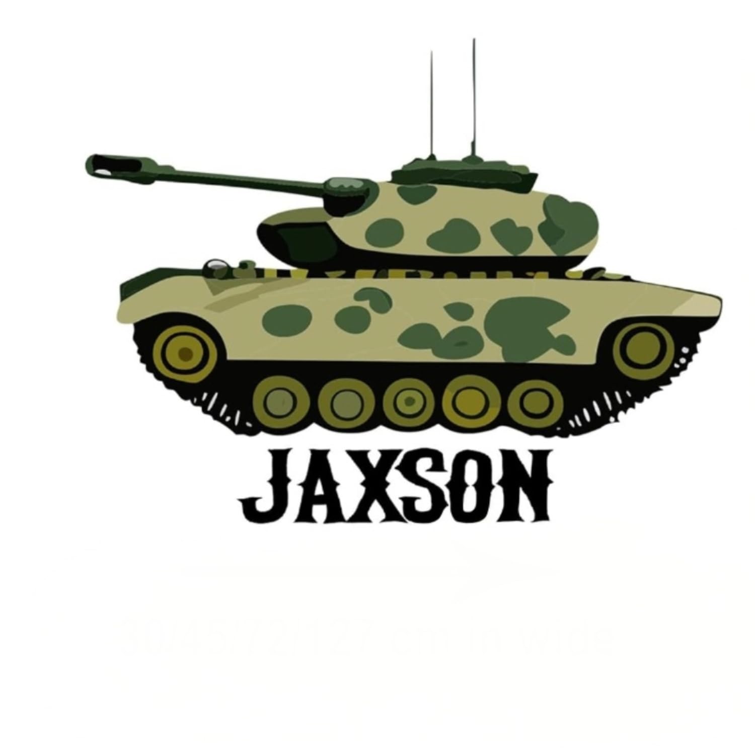 Army Tank Wall Stickers Personalised Name Kids Bedroom Baby Nursery Playroom Home Decor - JR Decal