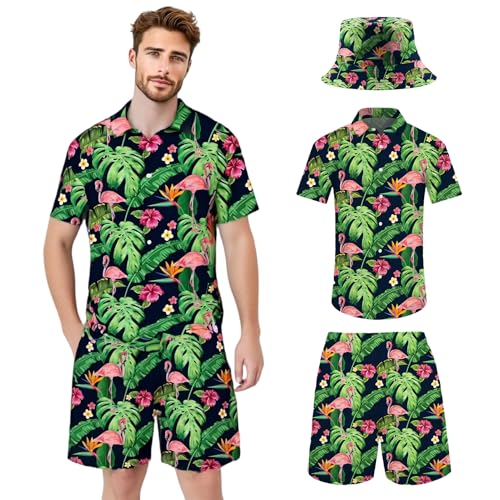 Tenue de loisirs et de festival homme style hawaïen complet pour éviter la chaleur