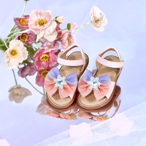 Image of Felix & Flora Toddler Girl Sandals - Little Girl Easter Dress Shoes Lightweight Open Toe Beach Holiday Flats