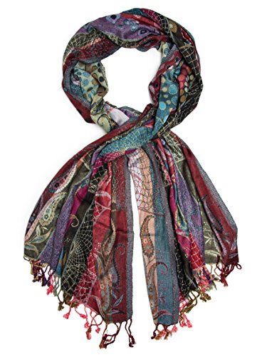 Bohomonde Harina Shawl, Woven Reversible Striped Pashmina Scarf, Hand Made in India Royal