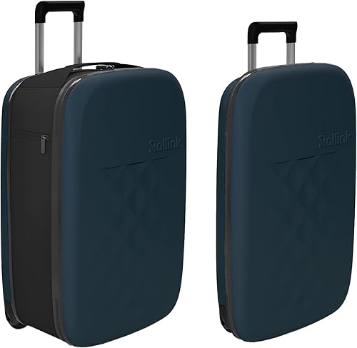 ROLLINK Flex Vega - Maleta plegable, totalmente plegable, rígida, silenciosa, con ruedas recubiertas para un deslizamiento suave, arañazos, agua y