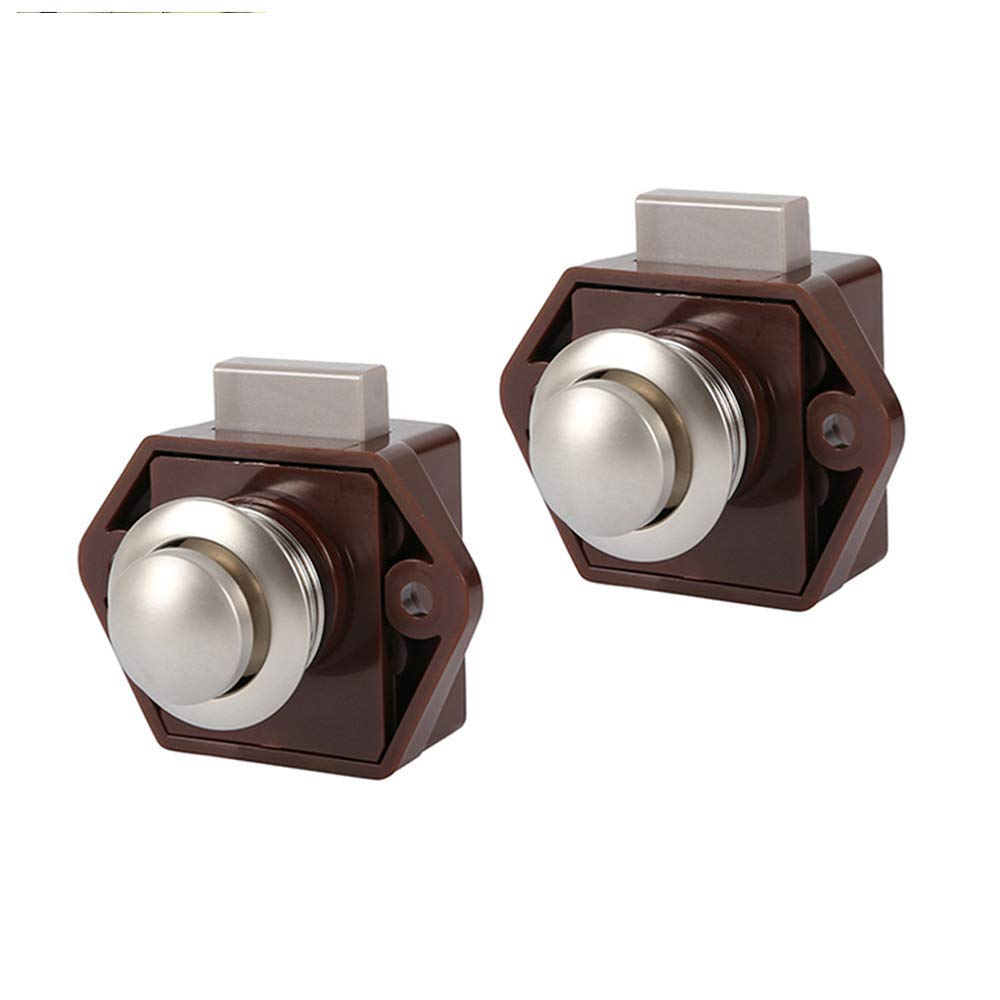 5Pezzi Push Lock Serratura per Mobili Campeggio Caravan Barca Pulsante Interruttore per Armadietti Cassetti Push Lock per Porte Camper Caravan (Bianco)