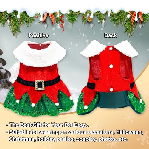 Disfraz Navidad para Perro Pequeño vestido Rojo Santa Claus miniatura 6