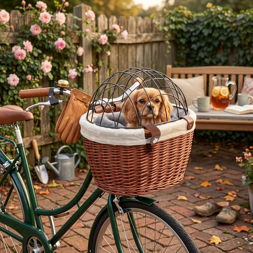 Panier pour chien pour vélo anti-chute avec grille en fer robuste - 4