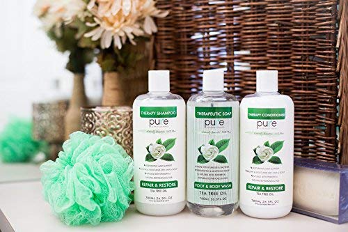 PURE Tea Tree Oil Shampoo and Conditioner Set, 26.5 oz. each - Tea Tree Shampoo + Tea Tree Conditioner for Deep Cleansing Itchy Scalp & Dry Hair (PURE Tea Tree Oil Shampoo & Conditioner Set, 26.5)