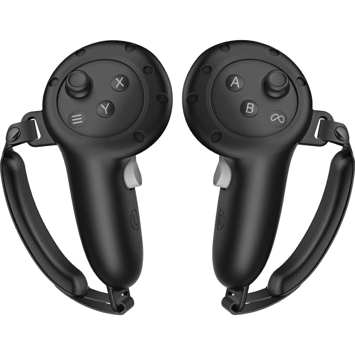 LIRAMARK Silicone Controller Grip Case Cover for Meta Quest 3 with Adjustable Knuckle Straps Accessories (Black)