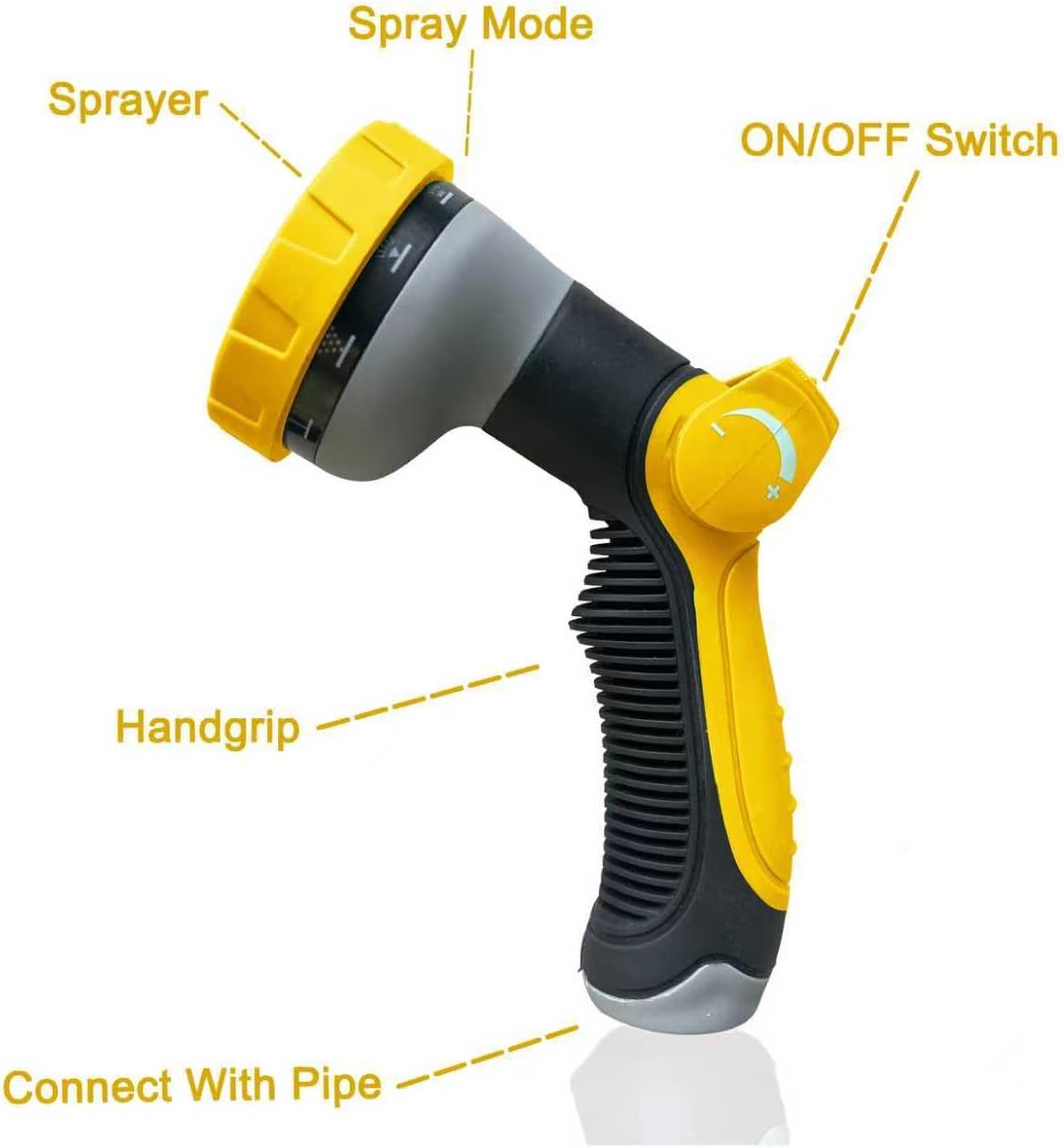 Non-Expanding Garden Hose, Flexible Water Hose, Ultra Lightweight, Extra Strength Fabric Hybrid Water Hose, Yellow Heavy Duty Brass Connectors, With Jet Nozzle For Home, Marine, RV (100FT)