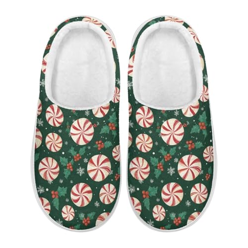 Womens Mens Thick Sole Flannel Lined Slippers Fall Winter Soft Cozy Non-Slip Casual Warm House Shoes2