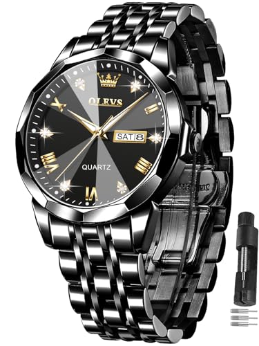 Montre pour homme en acier inoxydable étanche avec affichage date OLEVS