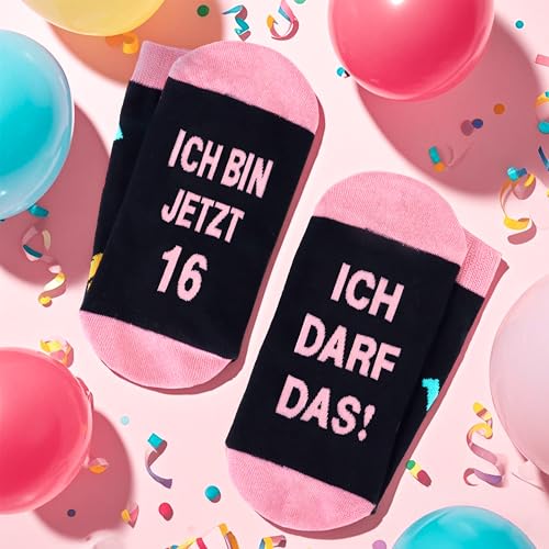Belloxis 16 Geburtstag Mädchen Geschenke für Jährige Geschenk 16 Jahre Mädchen Geburtstag Jahre Socken Damen 35-38 Baumwolle Socken Geschenke zum