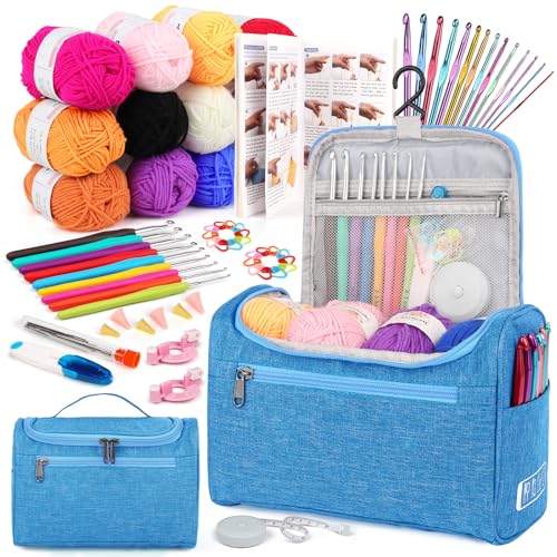 Kit de crochet pour débutants pour ne plus rater ses mailles avec fil et instructions