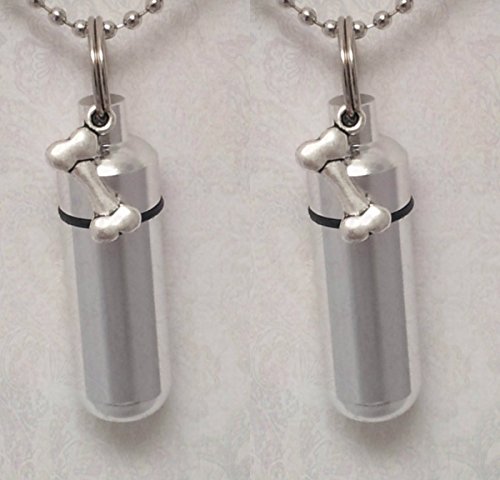 Pasco Specialty Products Companion Set of Two Pet Cremation Urn Keychain Keepsake with Dog Bone - Includes Velvet Pouch & Fill Kit