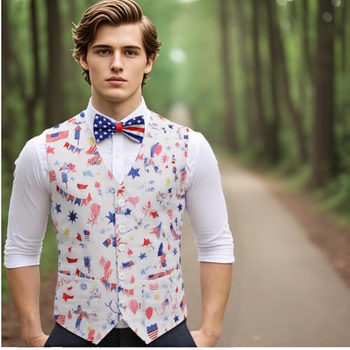 Colorful House Men Christmas Costume Outfit Adult Tuxedo Vest and Bow Tie Festival Celebration Dress Up3