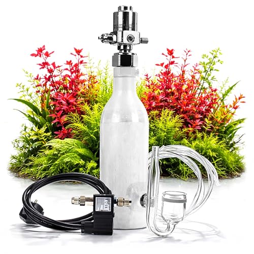 USCAPE CO2 Anlage Aquarium Sodaflaschen Komplettset - Inkl. Nano-Diffusor, Druckminderer, 2m Schlauch...