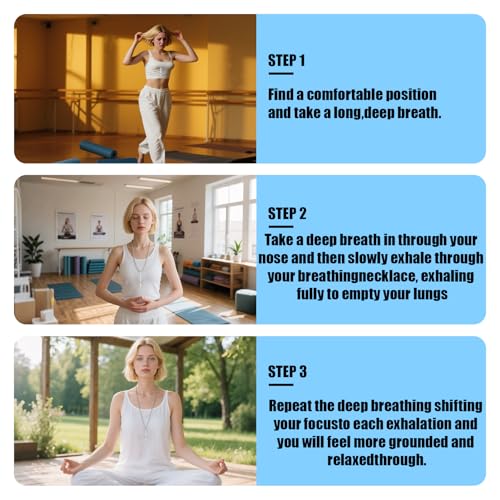 Quit Smoking Necklace with Filter Cotton, Breathing Necklace for Anxiety & Stress Relief, Portable Anti-Smoking Tool with Stainless Steel, Comfortable for Men & Women4