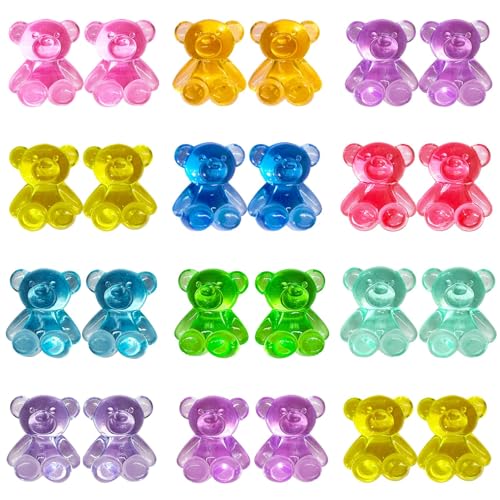 IHLOOTD Mini-Bär-Figur, 100 Stück, Kunstharz, Mini-Harz für DIY, Handwerk, Puppenhaus-Zubehör – zufällige Farbe