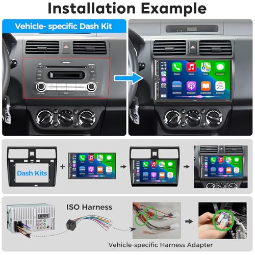 Radio para auto con CarPlay y Android Auto inalámbricos 7 pulg miniatura 7