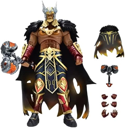 TUTUBEAR 7 Inch Super War-Game Series Purgatory Thor Collectible Action Figure with Lots of Accessories,Exquisite Painting 20 Joints Movable Toy (1/10 Scale)