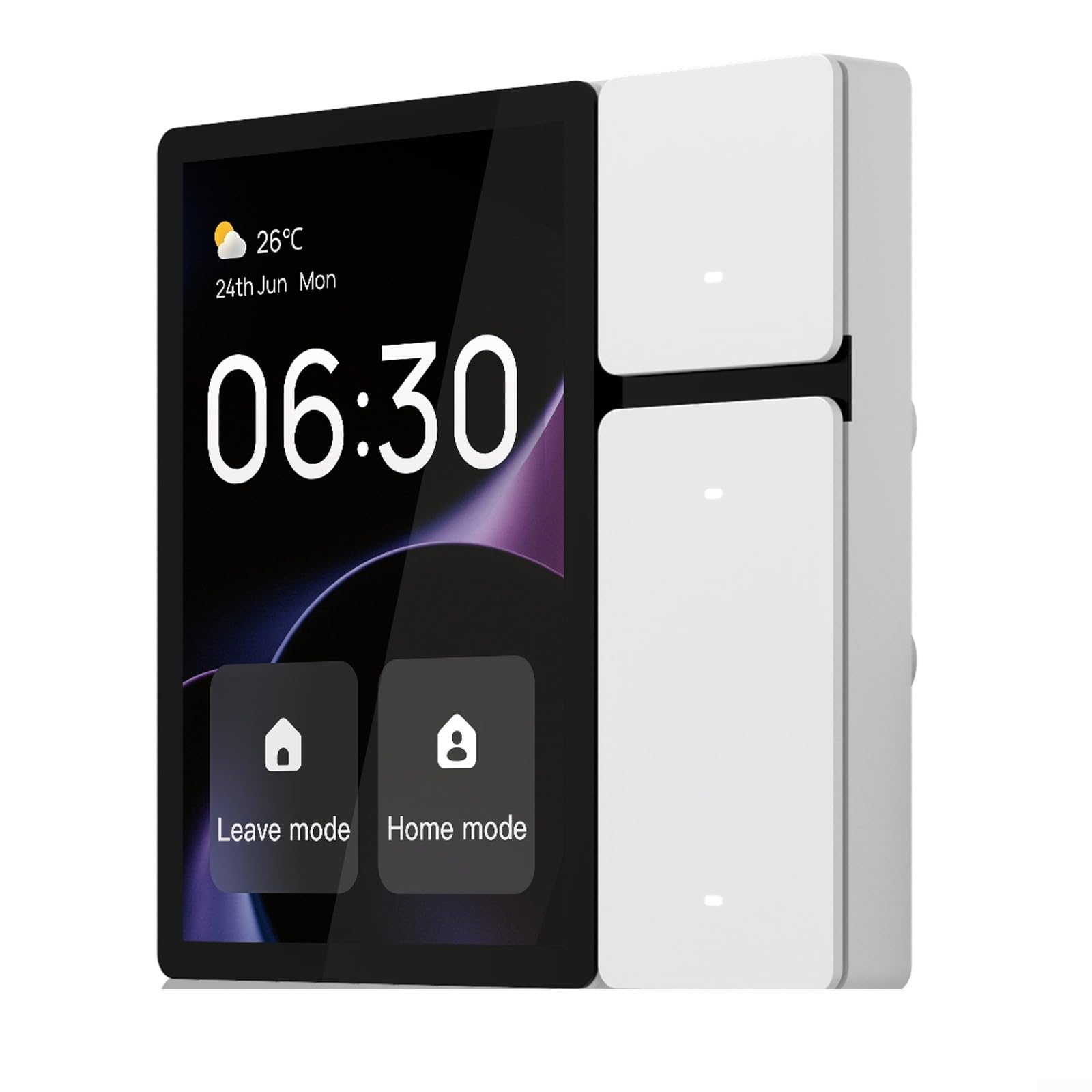 Smart Control Panel, für MOES 3,5 Zoll Bildschirm mit 3 Relais, 3 physischen Tasten, GFF Acitive Touch, integrierte Infrarot-Fernbedienung und einstellbare Glühwürmchen-Anzeige