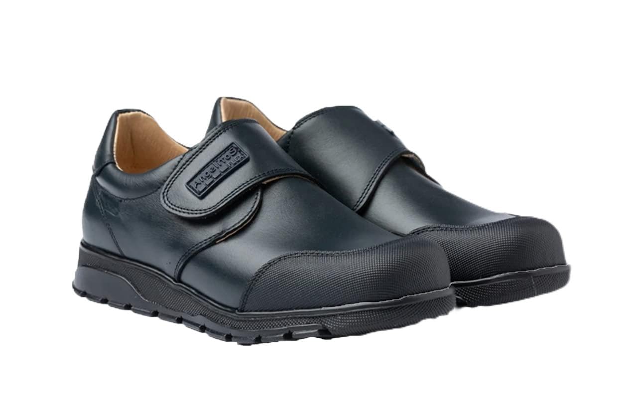 Angelitos COLEGIAL NIÑO Velcro Mod 453,Calzado Nacional,100% Piel (Marino, numeric_35)